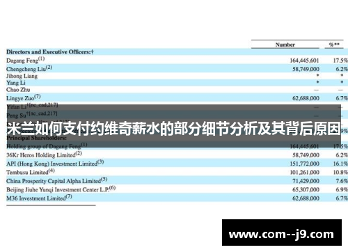 米兰如何支付约维奇薪水的部分细节分析及其背后原因
